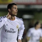 Real Madrid's Ronaldo celebrates after he scored against Villarreal during their Spanish first division soccer match at the Madrigal stadium in Villarreal