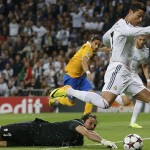 Cristiano Ronaldo skips around Gianluigi Buffon to open the scoring.